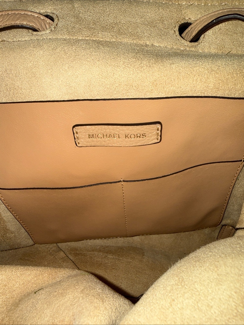 MICHAEL KORS Junie Medium Pebbled Leather Backpack Butternut - Picture 7 of 13